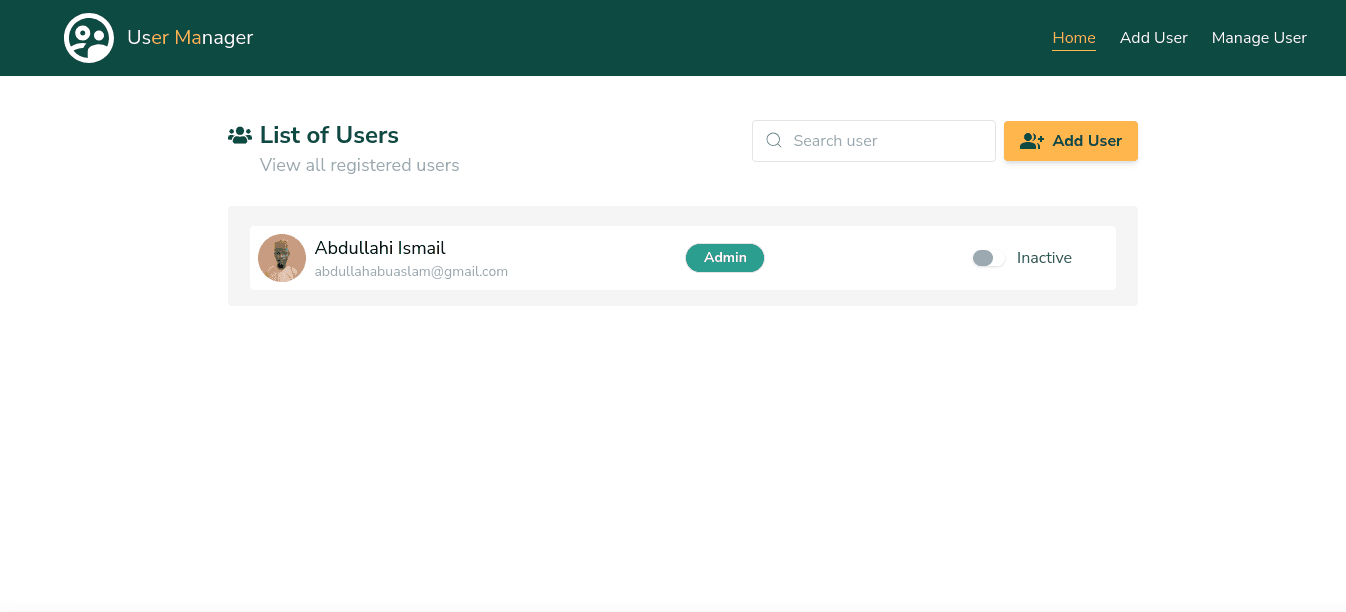 USERS MANAGER project preview